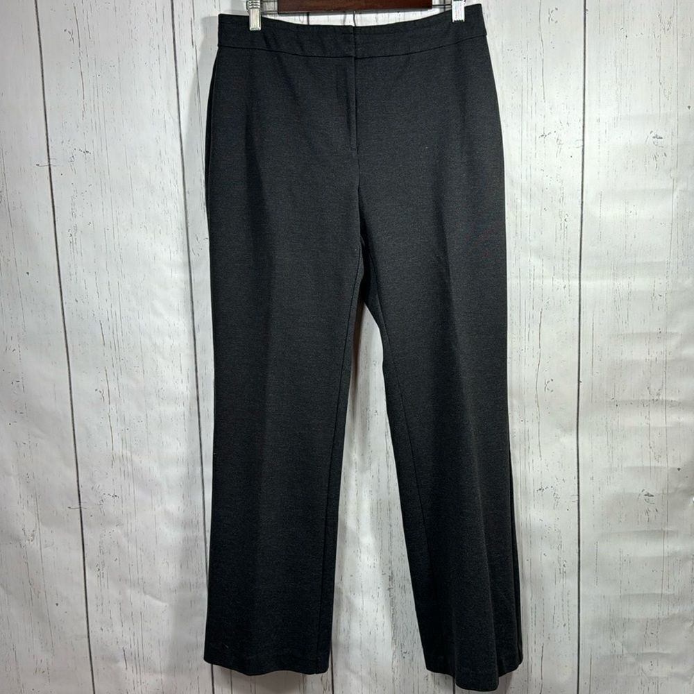 Chicos Regular Knit Womens Dark Grey Career Office Straight Leg Pants Size M - Picture 1 of 16